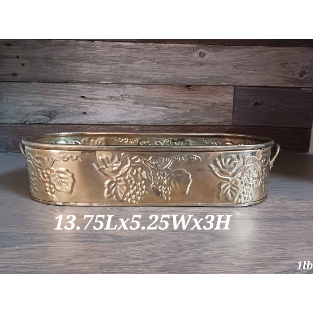 Vintage Hosley brass planter grapevine
